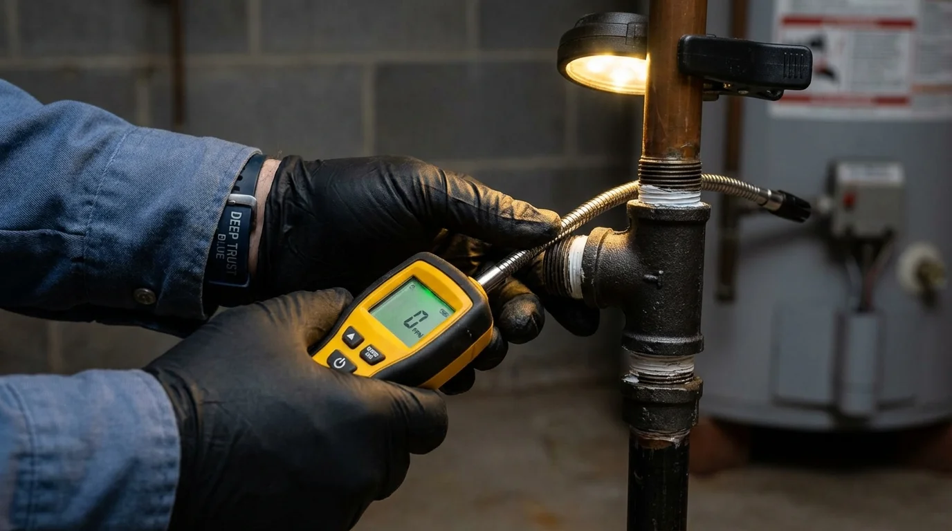 Gas leak detection with electronic sniffer by Johns Plumbing LLC in Seffner