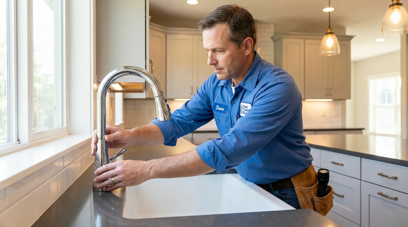Kitchen faucet installation by Johns Plumbing LLC in Seffner
