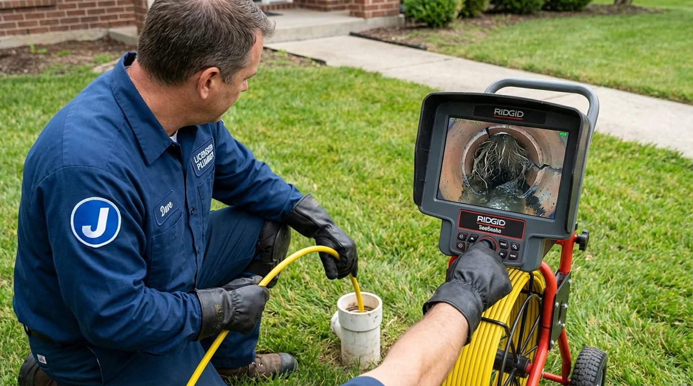 Sewer camera inspection being performed by Johns Plumbing LLC in Seffner
