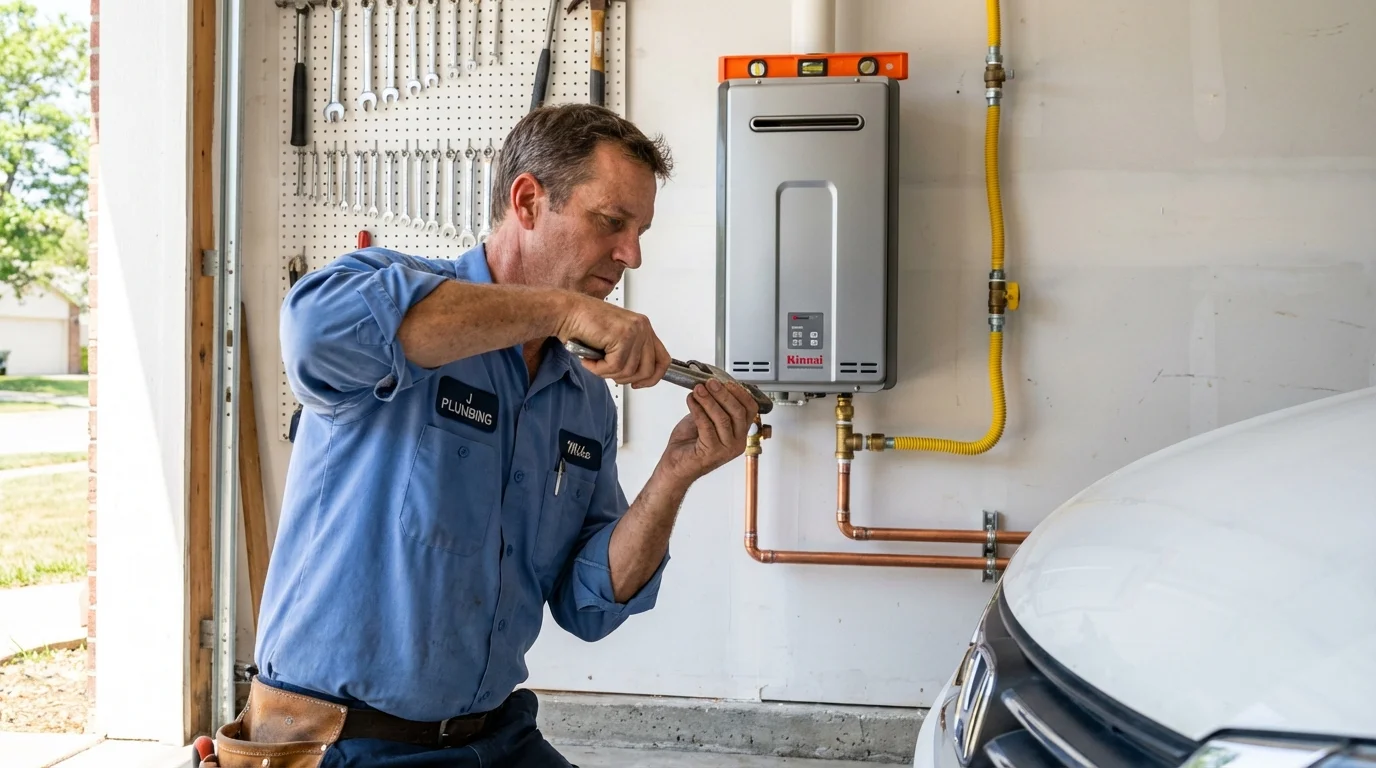 Tankless water heater installation by a Johns Plumbing LLC plumber in Seffner
